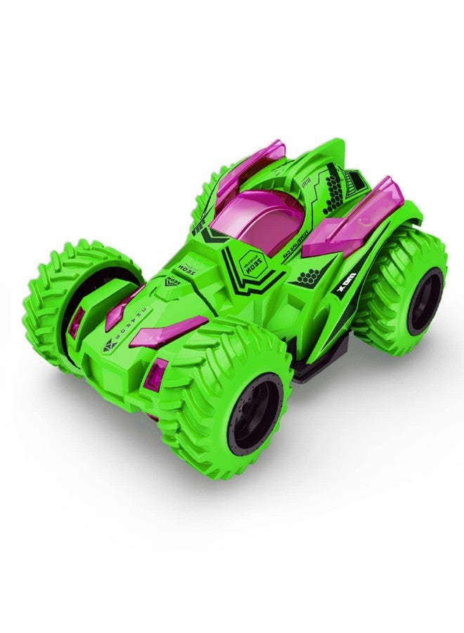 Marmik Pull Along Back Rotating Stunt Car Truck Friction Powered Toys Push Go Truck for Toddlers Kids Gift (Green) - Image 1